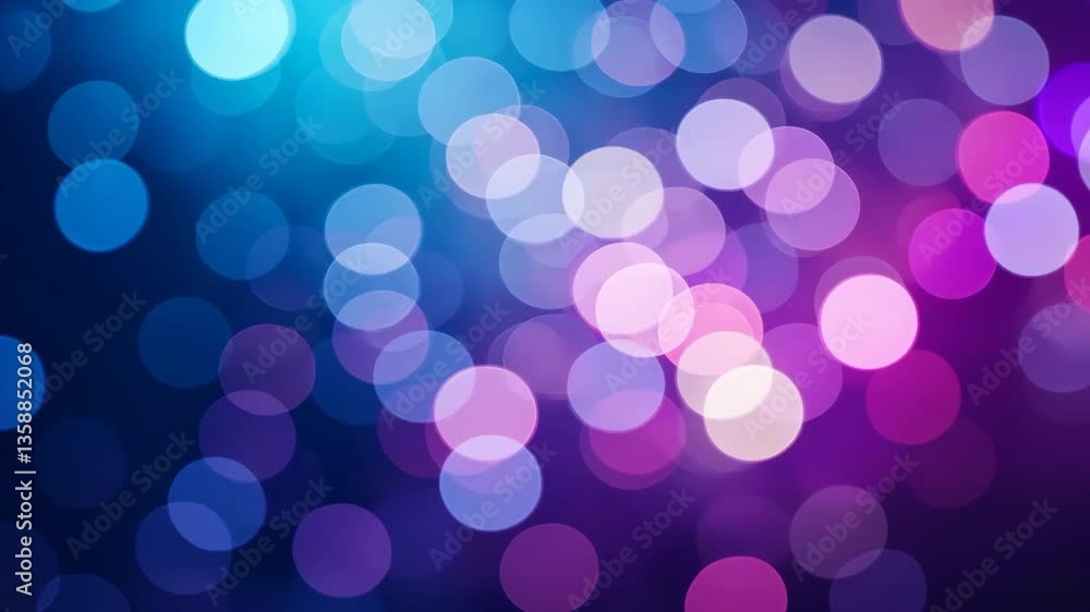Poster abstract bokeh background of blue and purple colors with circular blur effect