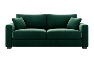 Green sofas isolated on a transparent background
