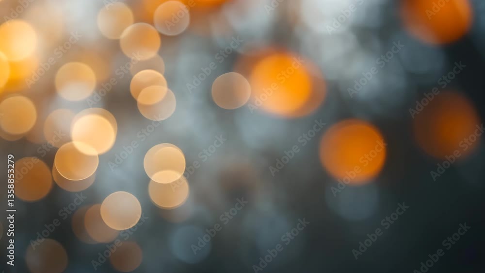 Poster abstract bokeh background warm orange and cool blue tones creating depth and soft focus