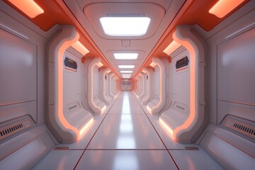 Obraz premium Corridor architecture illuminated technology.
