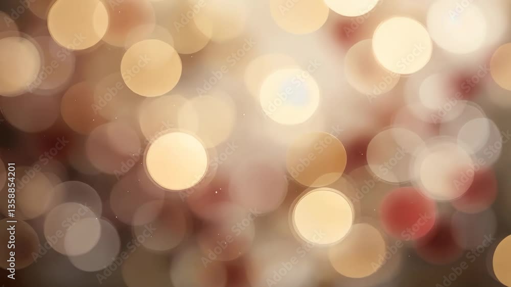 Poster abstract bokeh background with golden and red circular lights creating festive atmosphere