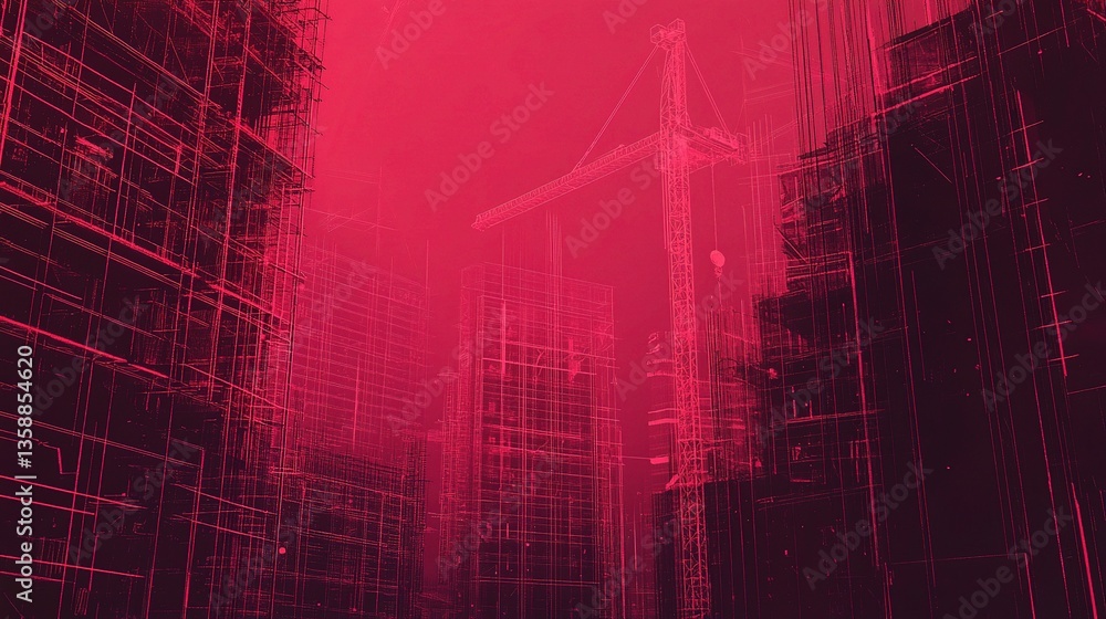Poster abstract dynamic construction background with modern architecture elements
