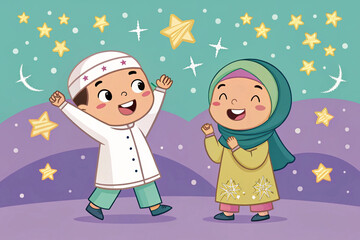 happy children in Eid- ul- fitr