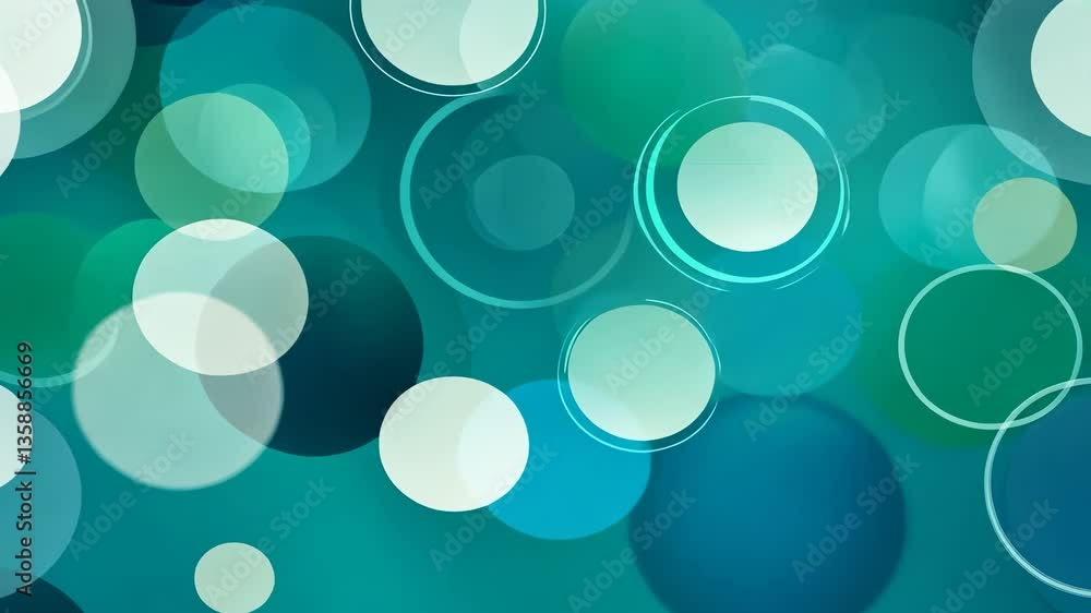Poster abstract bokeh background with teal and turquoise circles and highlights