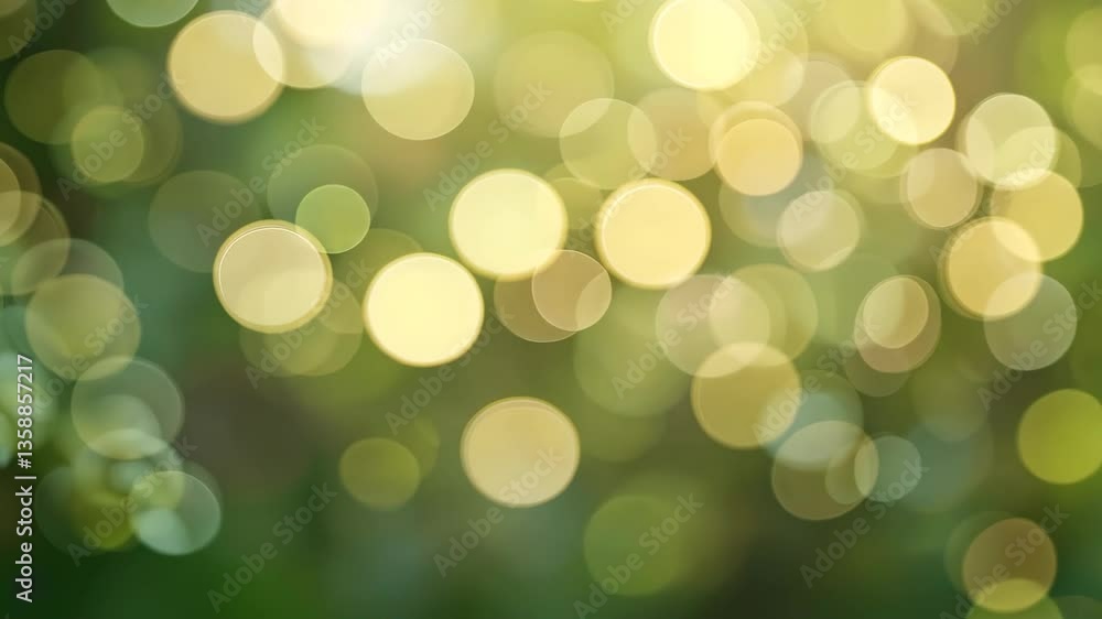 Aufkleber abstract bokeh background yellow circles on green blurred effect with soft light