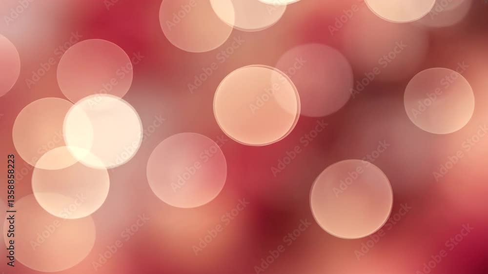 Poster Abstract Bokeh Lights In Warm Tones Soft Focus Circular Shapes On Red Orange Background