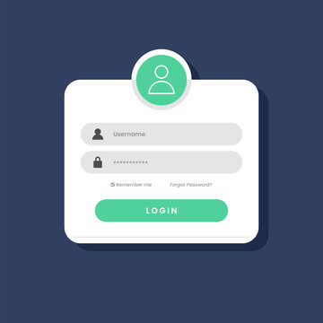 Modern web application login form template with username and password design