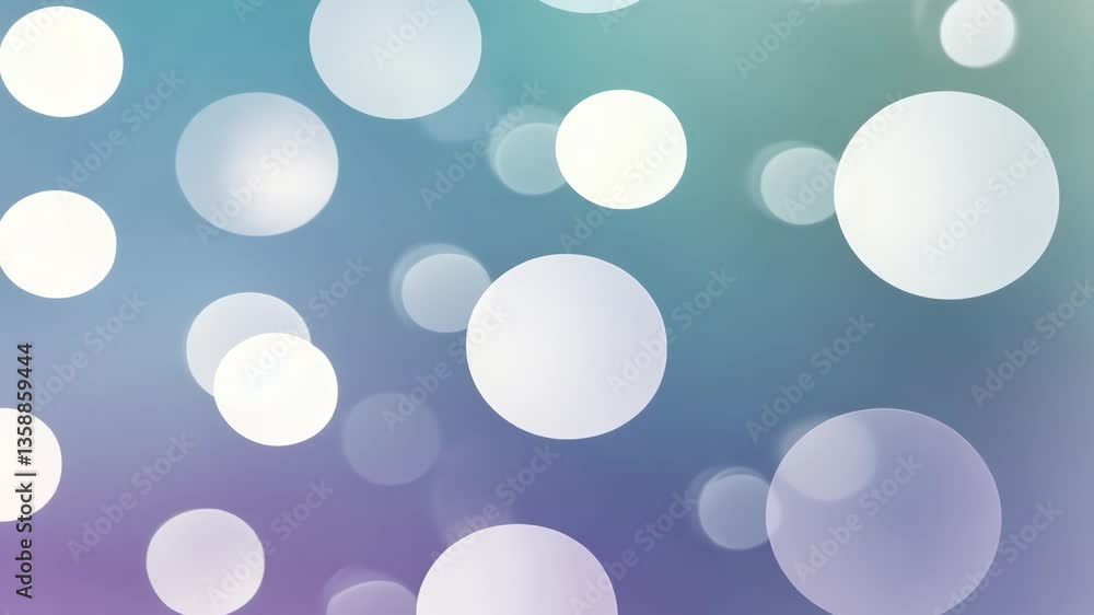 Aufkleber abstract bokeh with white circles on soft blue and purple gradient background