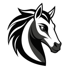 Realistic Horse Head Icon Vector High-Resolution Silhouette on Transparent Background