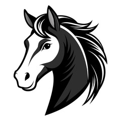 Horse Head Icon Silhouette Vector Illustration Elegant Design on Transparent Background