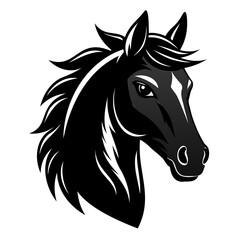 Horse Head Icon Silhouette Vector Illustration Elegant Design on Transparent Background