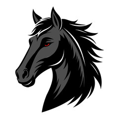Horse Head Icon Silhouette Vector Illustration Elegant Design on Transparent Background