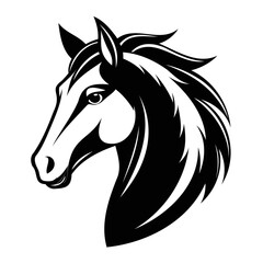 Horse Head Icon Silhouette vector illustration on a transparent background