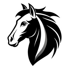 Horse Head Icon Silhouette vector illustration on a transparent background