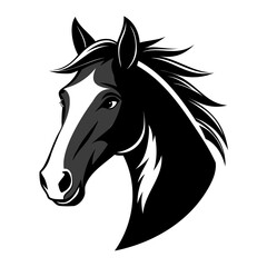 Horse Head Icon Silhouette Vector Illustration Elegant Design on Transparent Background