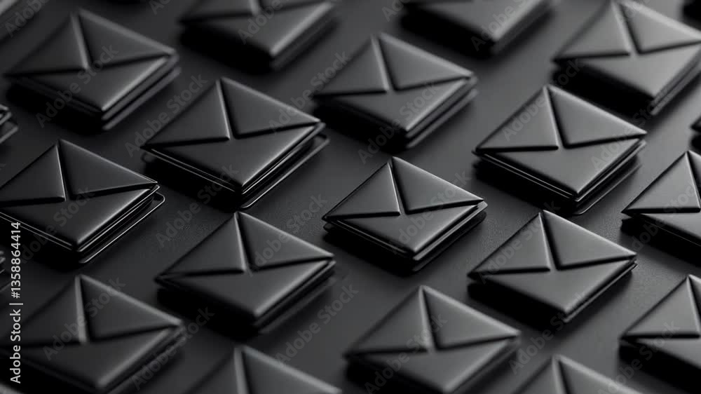 Poster black email icons for digital communication design projects generative ai