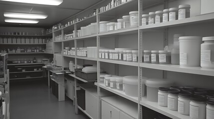 Asian scientist wearing lab coat safety gear examines water sample in glass cup under microscope. Water quality test in laboratory setting. Expert analyzes water purity. Microbiological control test