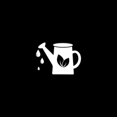 Watering can sprays water drops,  icon  isolated on black background