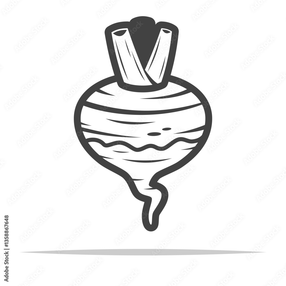 Canvas Prints fresh radish outline icon transparent vector isolated