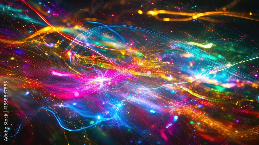 Poster vibrant swirls of colorful light creating a dynamic abstract background for illustrative design and 