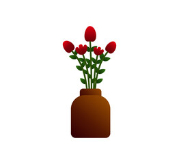 Elegant Tulip Vase Illustration