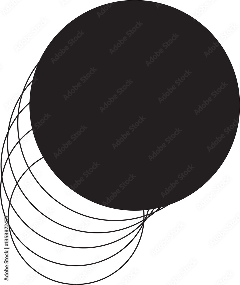 Poster Digital motion stripe line round circle design