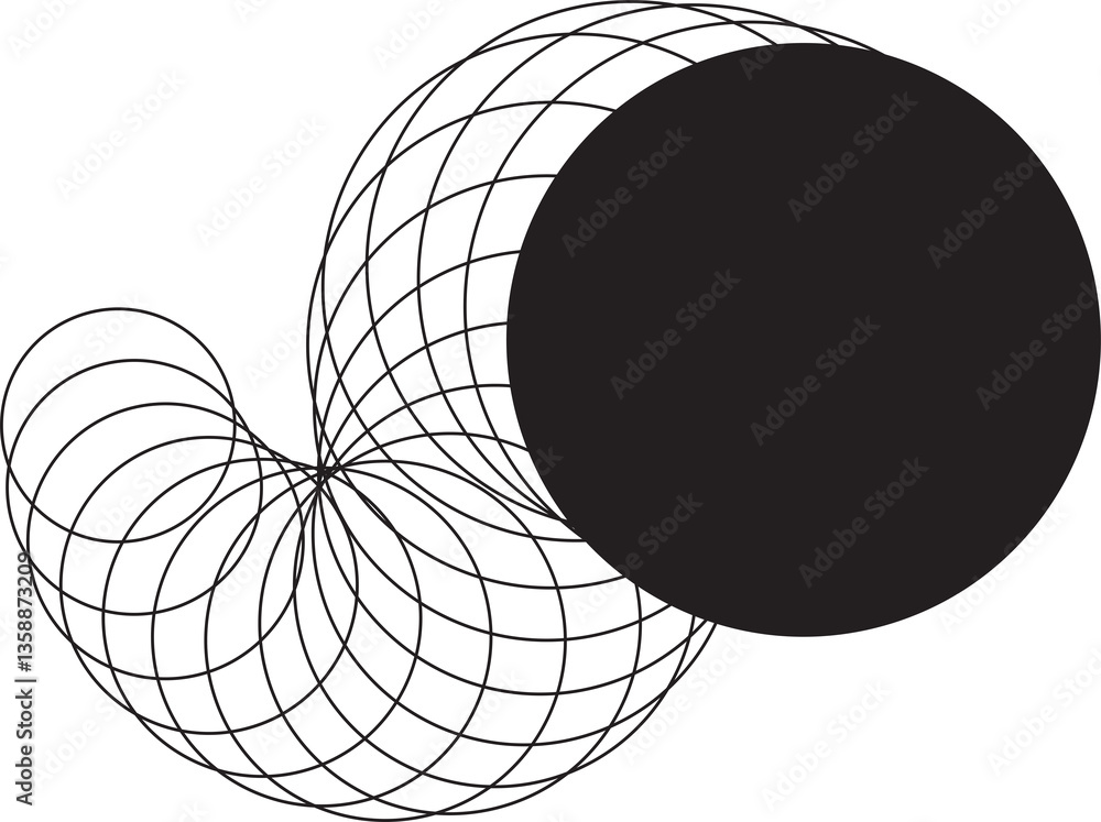 Poster digital motion stripe line round circle design