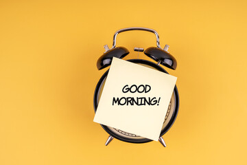 Motivational concept. GOOD MORNING written on a notepad