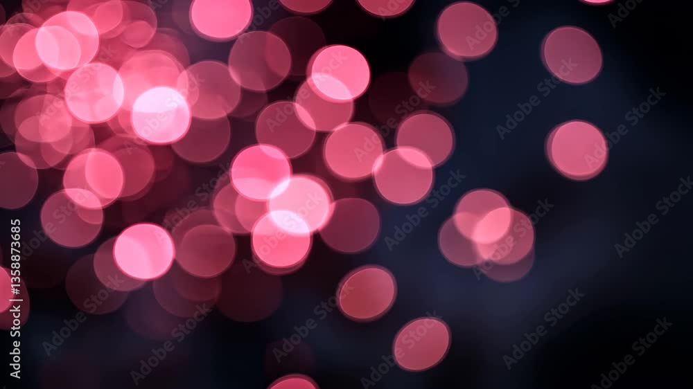 Poster abstract pink and red bokeh circles on dark background for romantic background