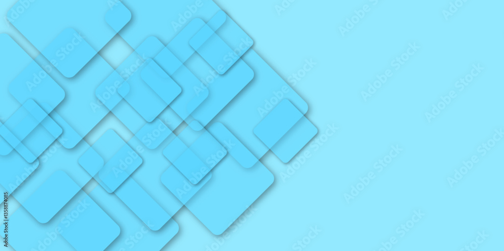 Poster abstract luxury blue geometric square and random lines. abstract white and grey geometric overlappin