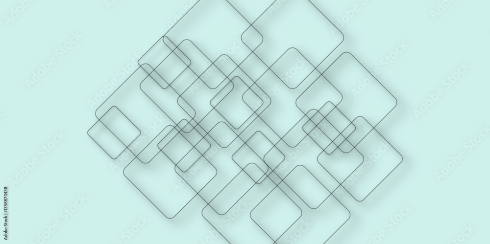 Poster abstract luxury blue geometric square and random lines. abstract white and grey geometric overlappin