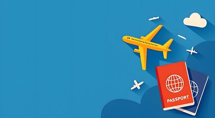 Travel dreams on blue background