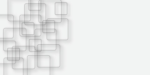 Fototapeta premium Abstract luxury blue geometric square and random lines. Abstract white and grey geometric overlapping square pattern. Design geometric tile gold on black background. Modern style of hipster isolated. 