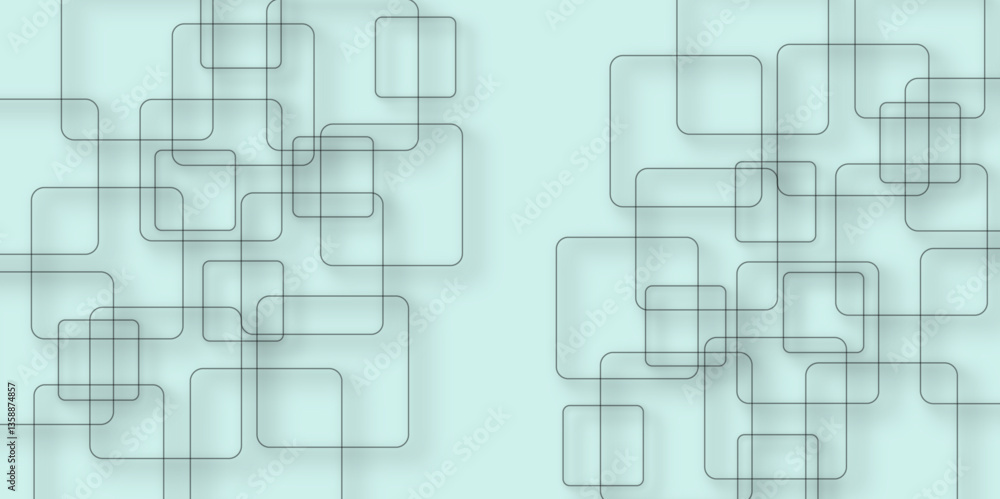 Poster abstract luxury blue geometric square and random lines. abstract white and grey geometric overlappin