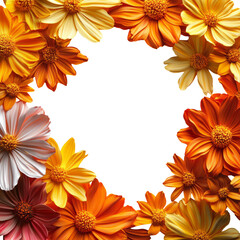 Obraz premium Colorful Floral Frame with Orange, Yellow, and White Flowers