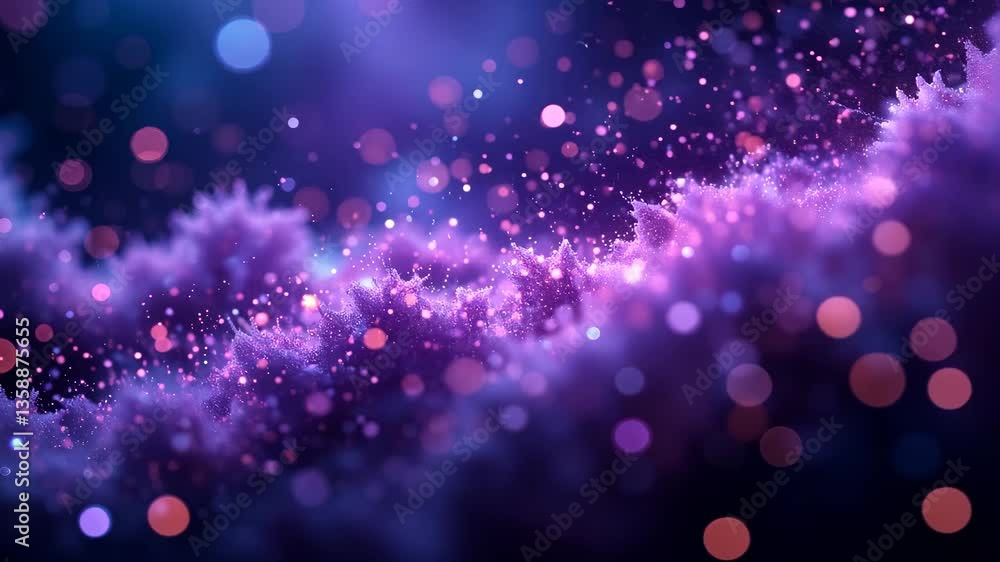 Aufkleber abstract purple cloud formation with bokeh effect and sparkling particles