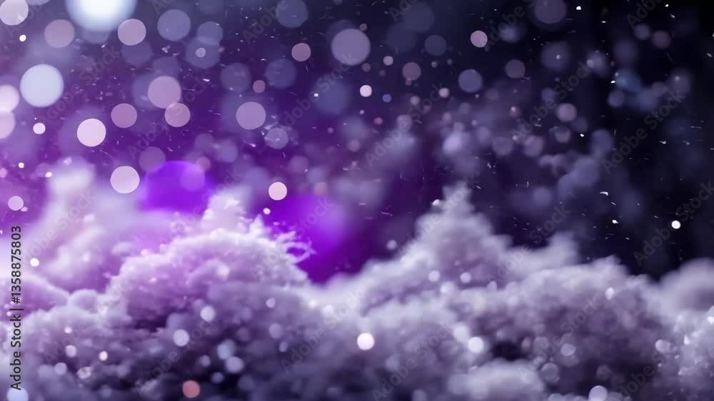 Aufkleber abstract purple cloud formation with sparkling bokeh and floating particles