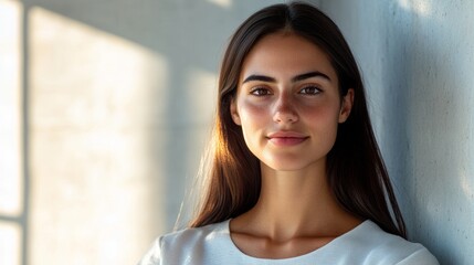 Portrait of a woman with long hair before and after treatment highlighted with shine and color