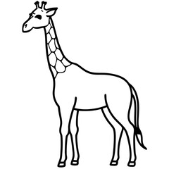 Fototapeta premium High-quality giraffe vector illustration, perfect for digital design, prints, and creative projects.