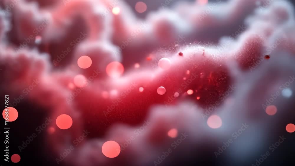 Aufkleber abstract red and white cloud formation with bokeh and particle effects