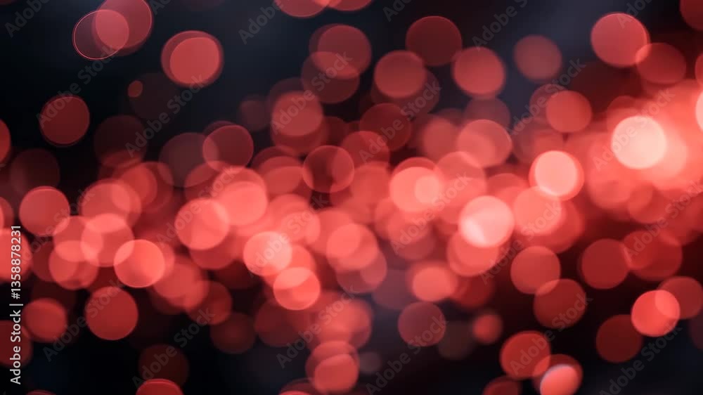 Poster abstract red bokeh lights against dark background with soft focus and glowing orbs