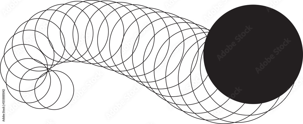 Poster digital motion stripe line round circle design