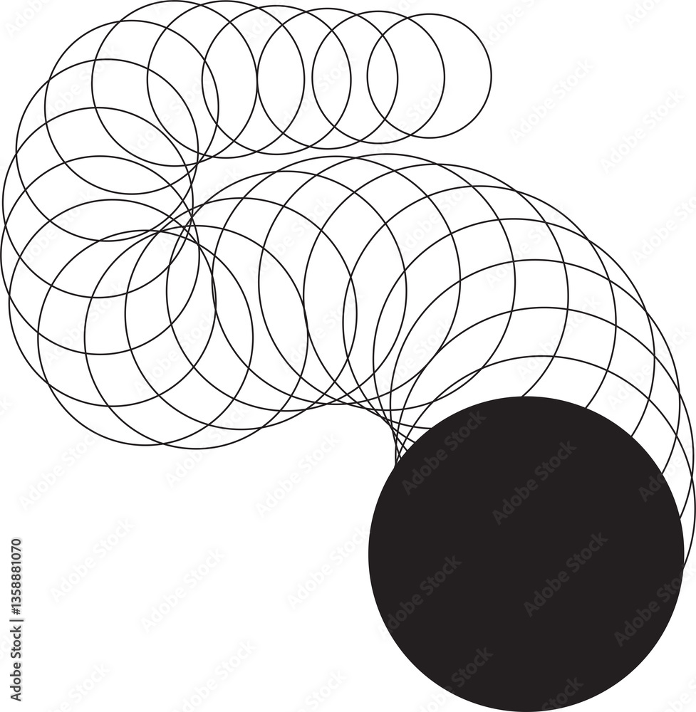 Poster digital motion stripe line round circle design