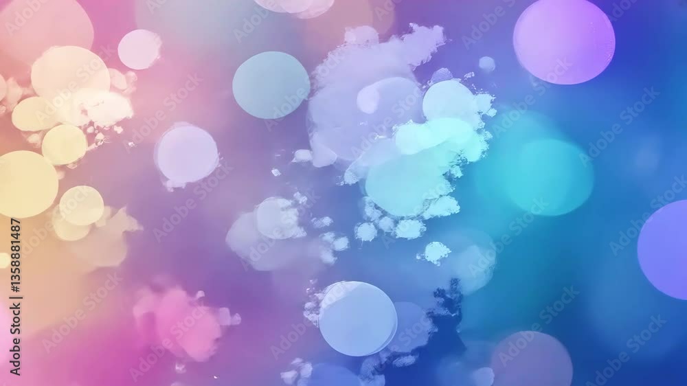 Poster abstract watercolor background with bokeh effect and splashes in a colorful palette