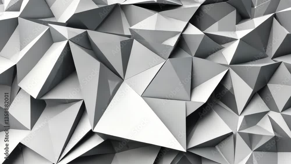 Poster abstract white and gray polygonal geometric background with 3d effect and triangle shapes