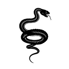 Fanged Serpent Silhouette