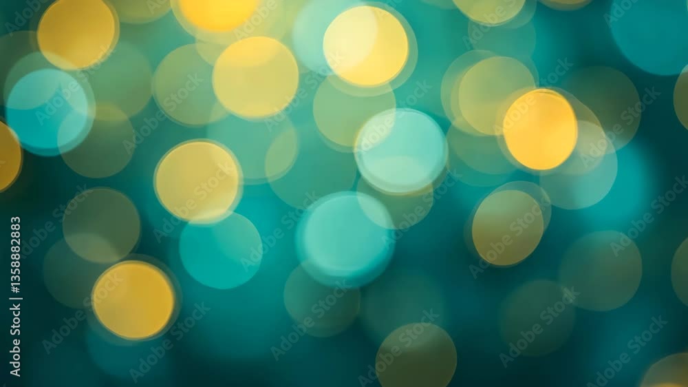 Aufkleber blurred abstract background with yellow and teal bokeh circles creating a festive atmosphere