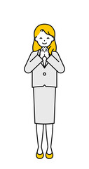 全身のポーズ_シンプルな会社員の女性07