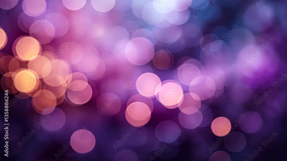 Aufkleber blurred spherical bokeh lights in purple and orange creating a soft gradient and dreamy atmosphere