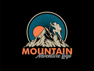 mountain adventure hiking expedition vintage hipster retro logo badge label sticker element design design Perfect for apparel prints, posters